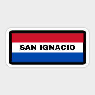 San Ignacio City in Paraguay Flag Colors Sticker